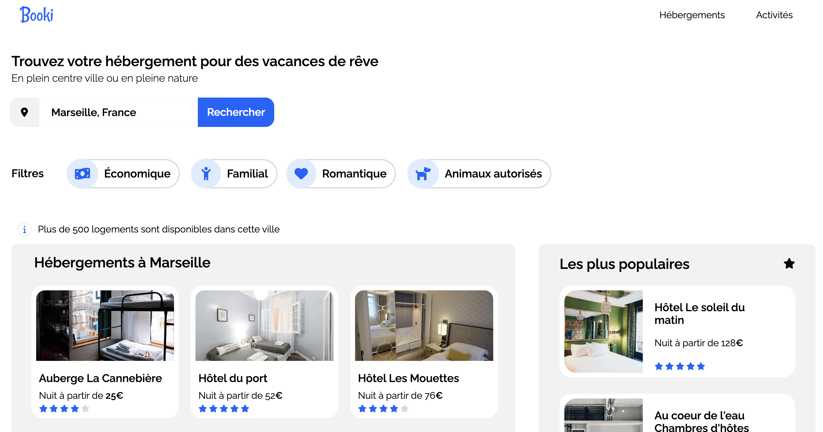 Image du projet Page d’accueil d’une agence de voyage